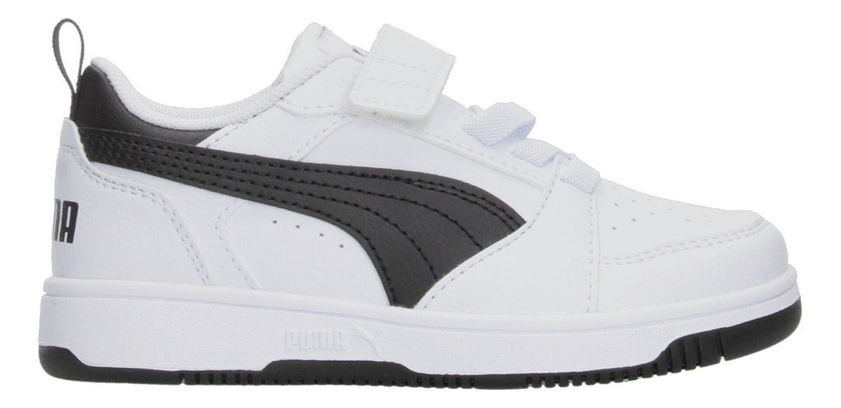 Tenis Puma Rebound V6 Blanco Con Negro Ajuste De Velcro Niño, foto 1 de 7