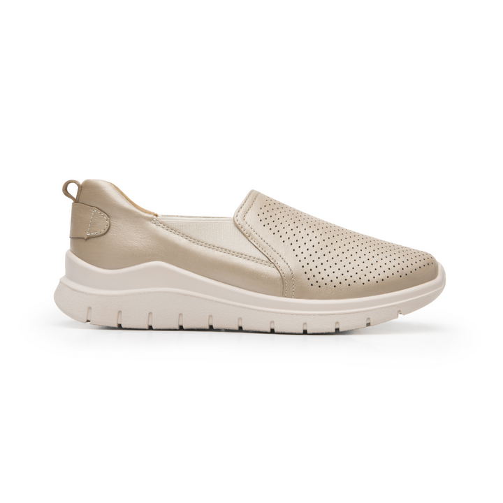 Zapato Confort Flexi Dama Dorado Casual Para Mujer