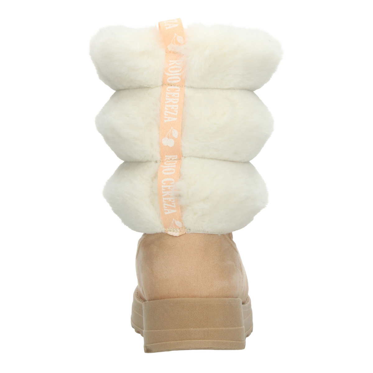 Bota Rojo Cereza Dama Beige Invierno Casual Peluche Mujer, foto 7 de 10