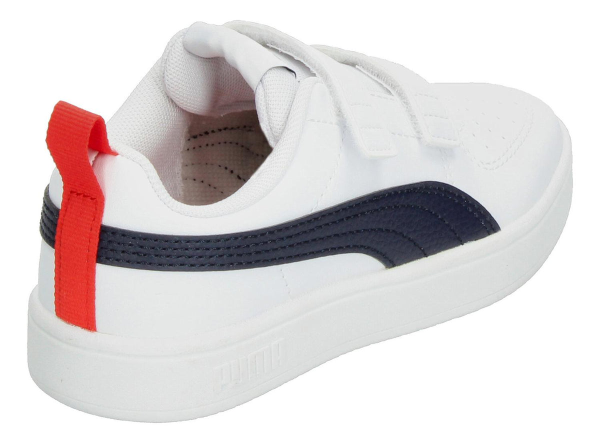 Tenis Para Niño Junior Puma Rickie V Originales Casual Urbano Infantil Color Blanco Con Rojo Azul Ma, foto 3 de 10