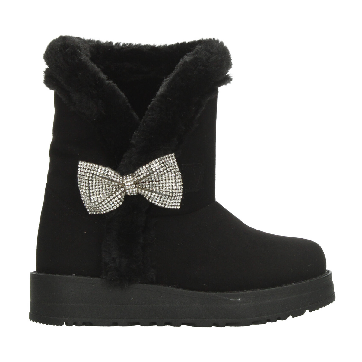 Bota Rojo Cereza Niña Negro Casual Invierno Peluche Infantil T18-22, foto 1 de 10