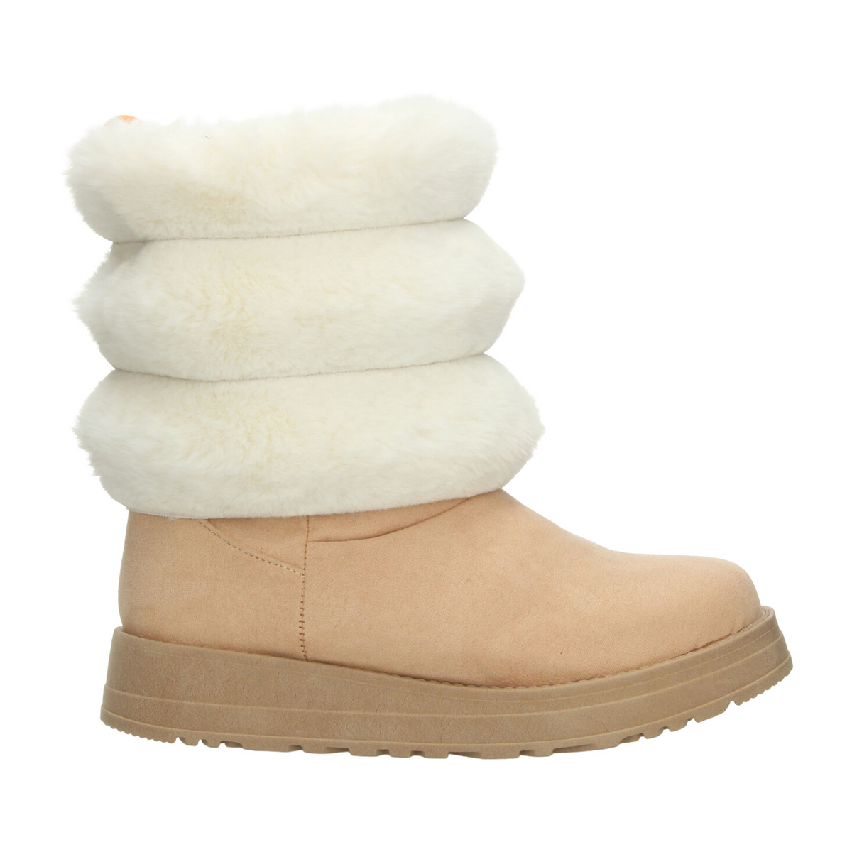 Bota Rojo Cereza Dama Beige Invierno Casual Peluche Mujer, foto 10 de 10
