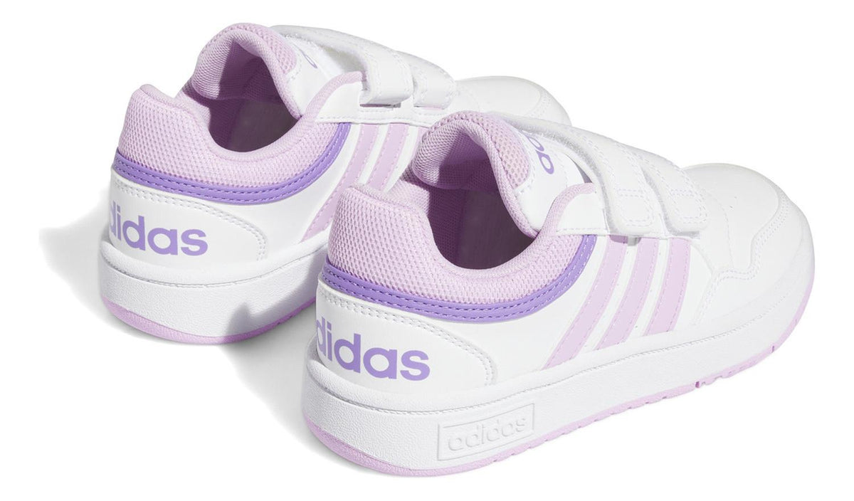 Tenis Blanco Niña adidas Hoops 3.0 Rosa Originales Casuales Sneakers Ligeros Cómodos Sin Cintas, foto 3 de 10