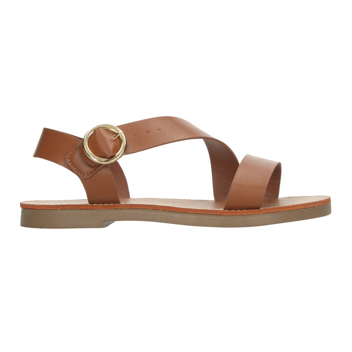 Sandalias Paulina Dama Café Casual Para Mujer