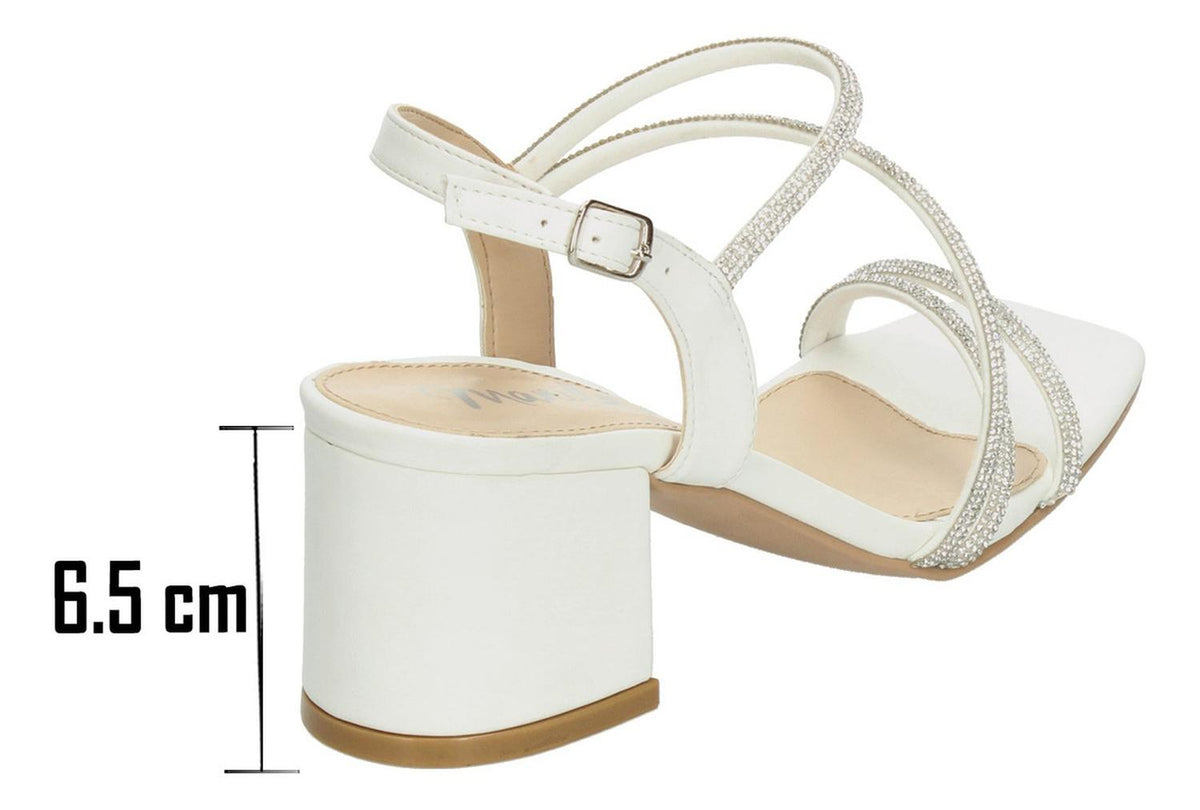 Sandalias De Fiesta Manila Blanco Para Mujer [mla383], foto 3 de 10