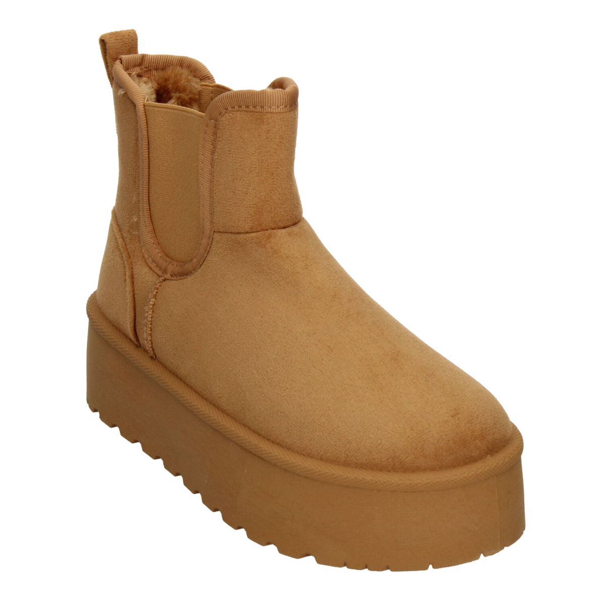 Botín Berlin Dama Camel Casual Plataforma Peluche Mujer, foto 4 de 10