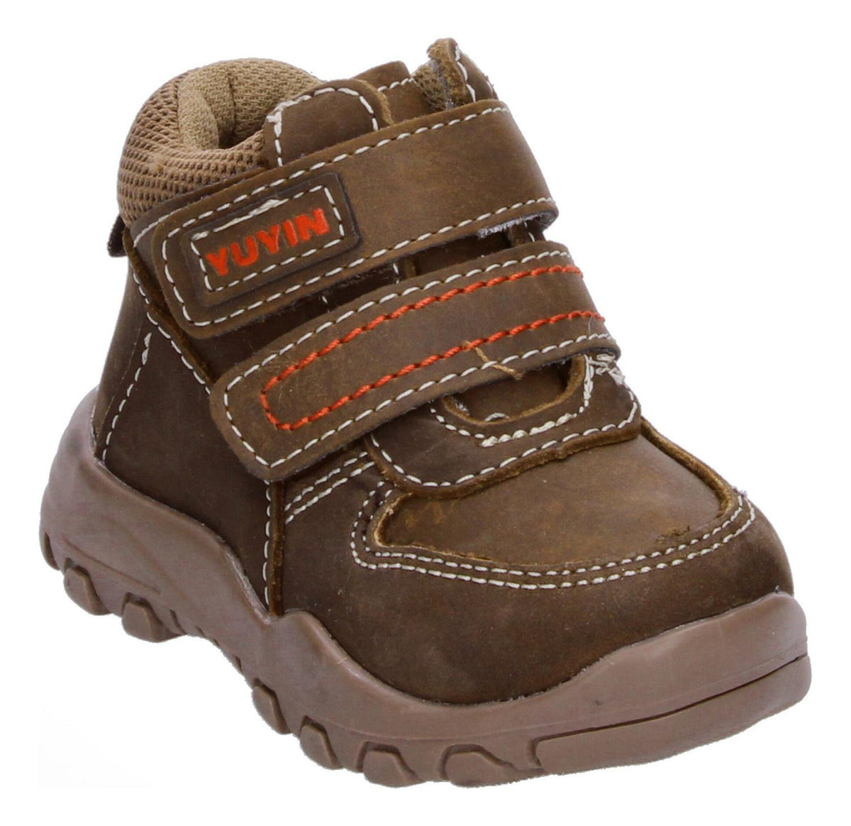 Bota Yuyin Cafe Con Ajuste De Velcro Doble Para Niño, foto 3 de 8