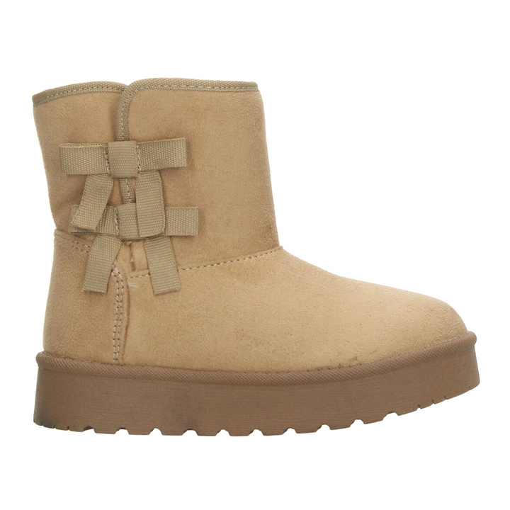 Bota Vavito Niña Beige Invierno Casual Peluche Infantil T18-22