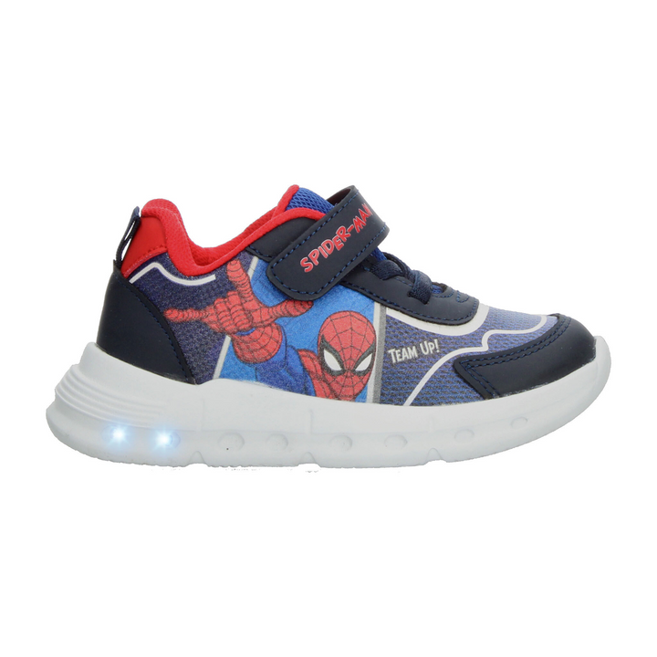 Tenis Spiderman Marvel Azul Niño Luz Led Hombre Araña Infantil T18-22