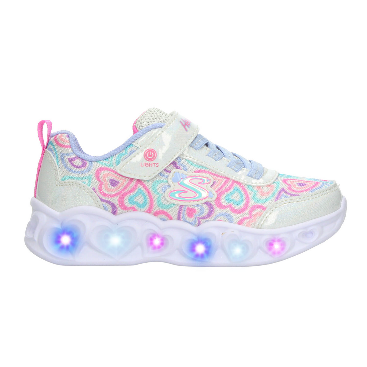 Tenis Skechers Heart Lights Niña Blanco Casual Led Infantil T17-22, foto 1 de 10