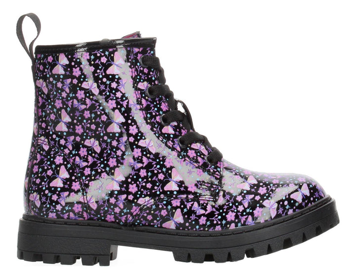 Botin Tropicana Niña Negro Flores Casual Infantil T18-22