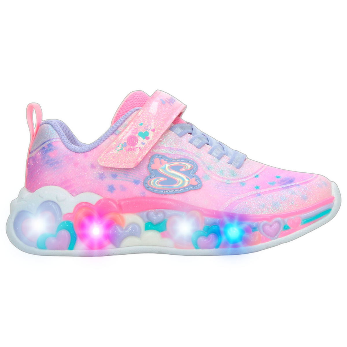 Tenis Skechers Heart Lights Niña Rosa Casual Led Infantil T17-22, foto 1 de 10