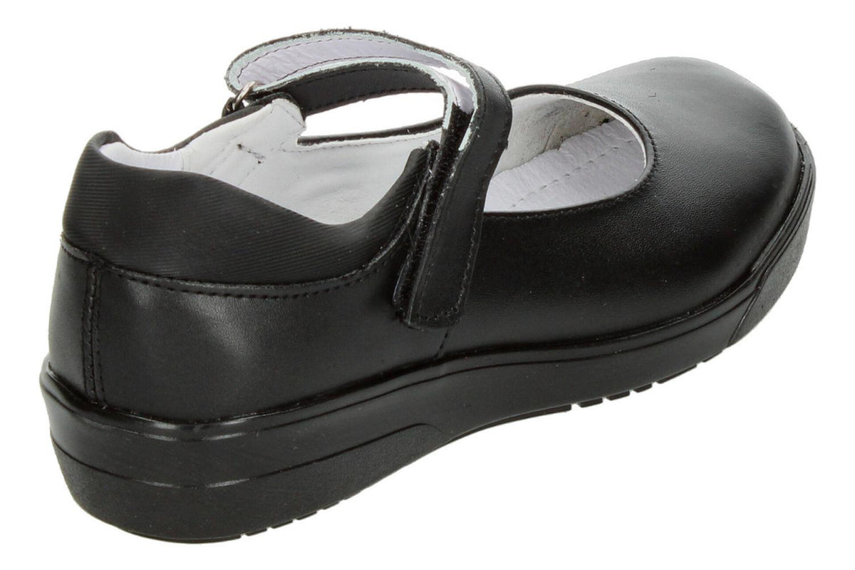 Zapato Yuyin Escolar Negro Con Velcro Para Niña T18-22, foto 3 de 10