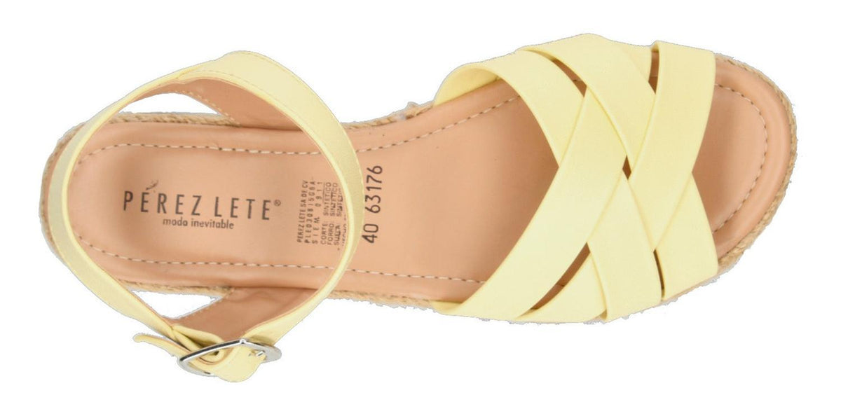 Sandalias Perez Lete Para Mujer 63176 Amarillo [plt254], foto 8 de 10