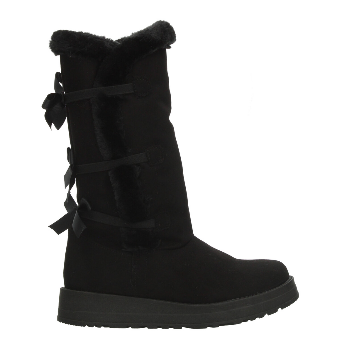 Bota Rojo Cereza Dama Negro Invierno Larga Peluche Casual Mujer, foto 1 de 10