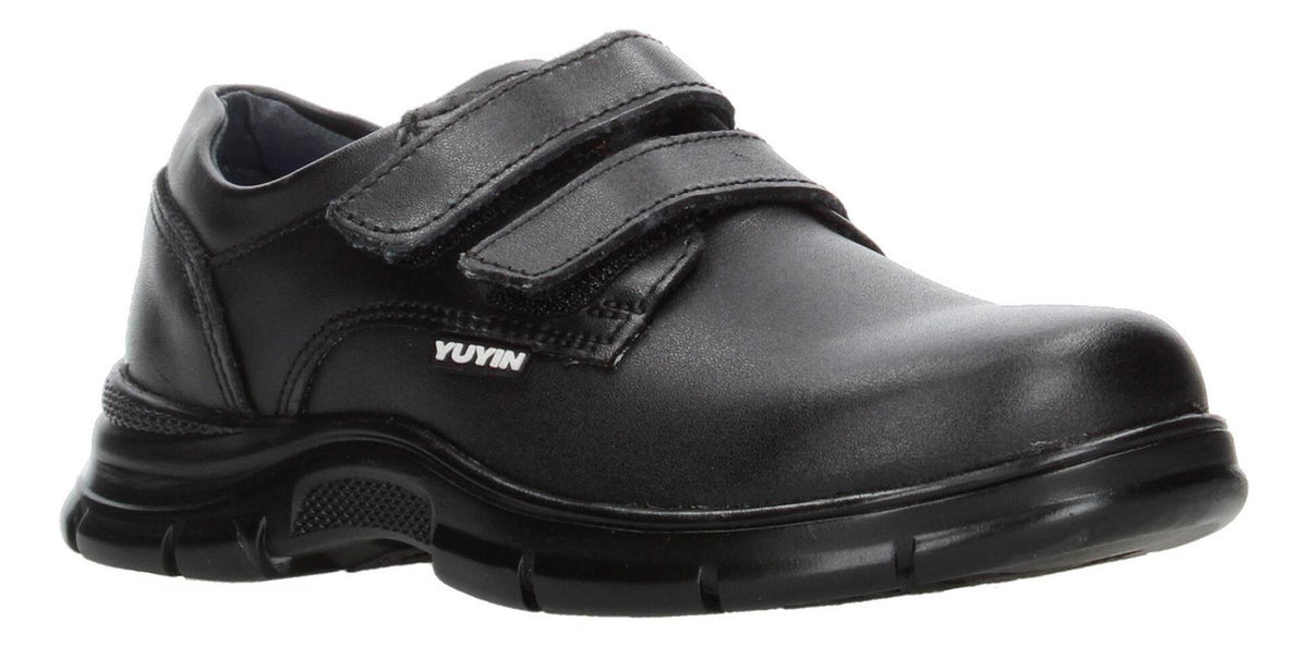 Zapato Escolar Yuyin Negro Doble Velcro Para Niño T18-22, foto 2 de 10