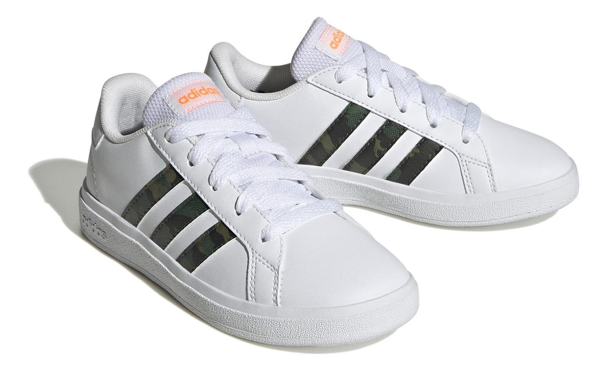Tenis adidas Grand Court 2.0 Blanco Con Cordones Para Niño, foto 2 de 7