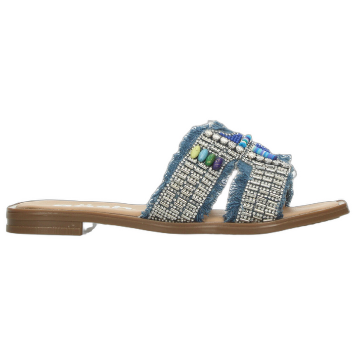 Sandalias Gosh Dama Azul Mezclilla Casual Para Mujer