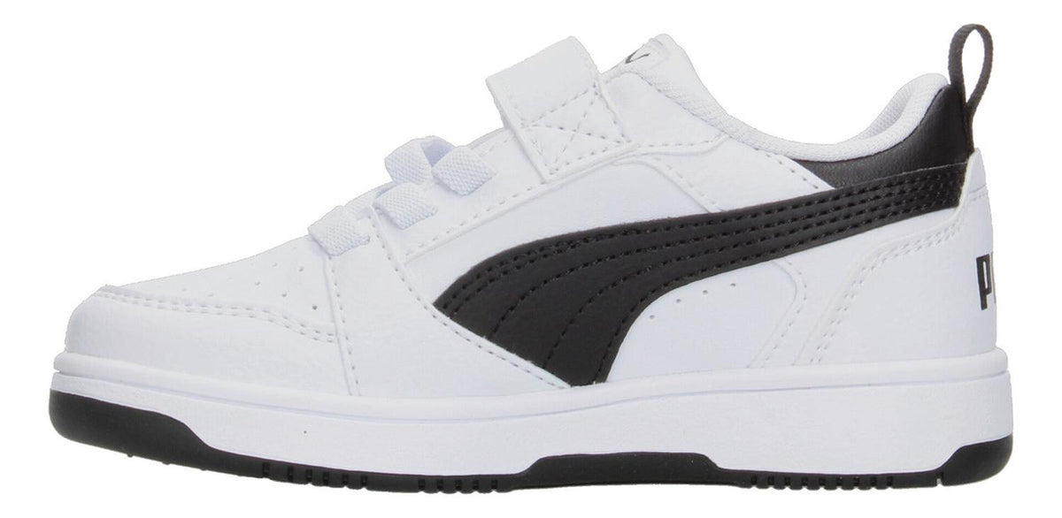 Tenis Puma Rebound V6 Blanco Con Negro Ajuste De Velcro Niño, foto 5 de 7