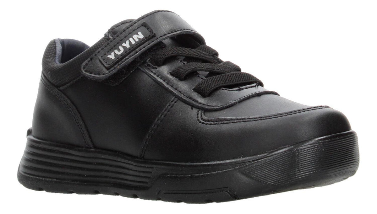 Zapato Escolar Yuyin Negro Velcro Y Cintas Para Niño T15-22, foto 2 de 10