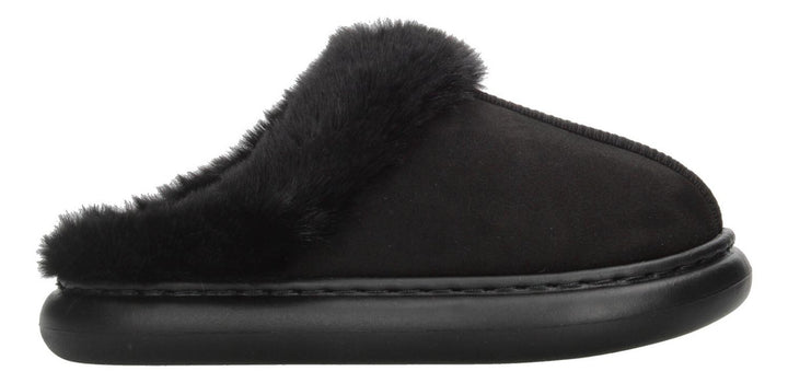 Pantuflas Mujer Berlín Negro De Peluche Cómodas Para Dama