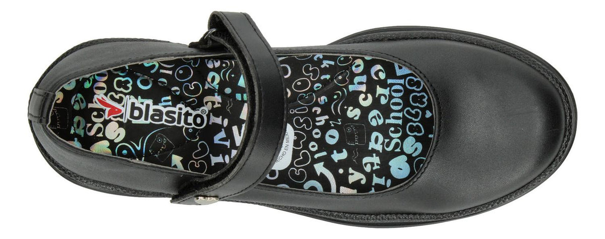 Zapato Escolar Blasito Negro Con Velcro Para Niña T22-26, foto 8 de 10