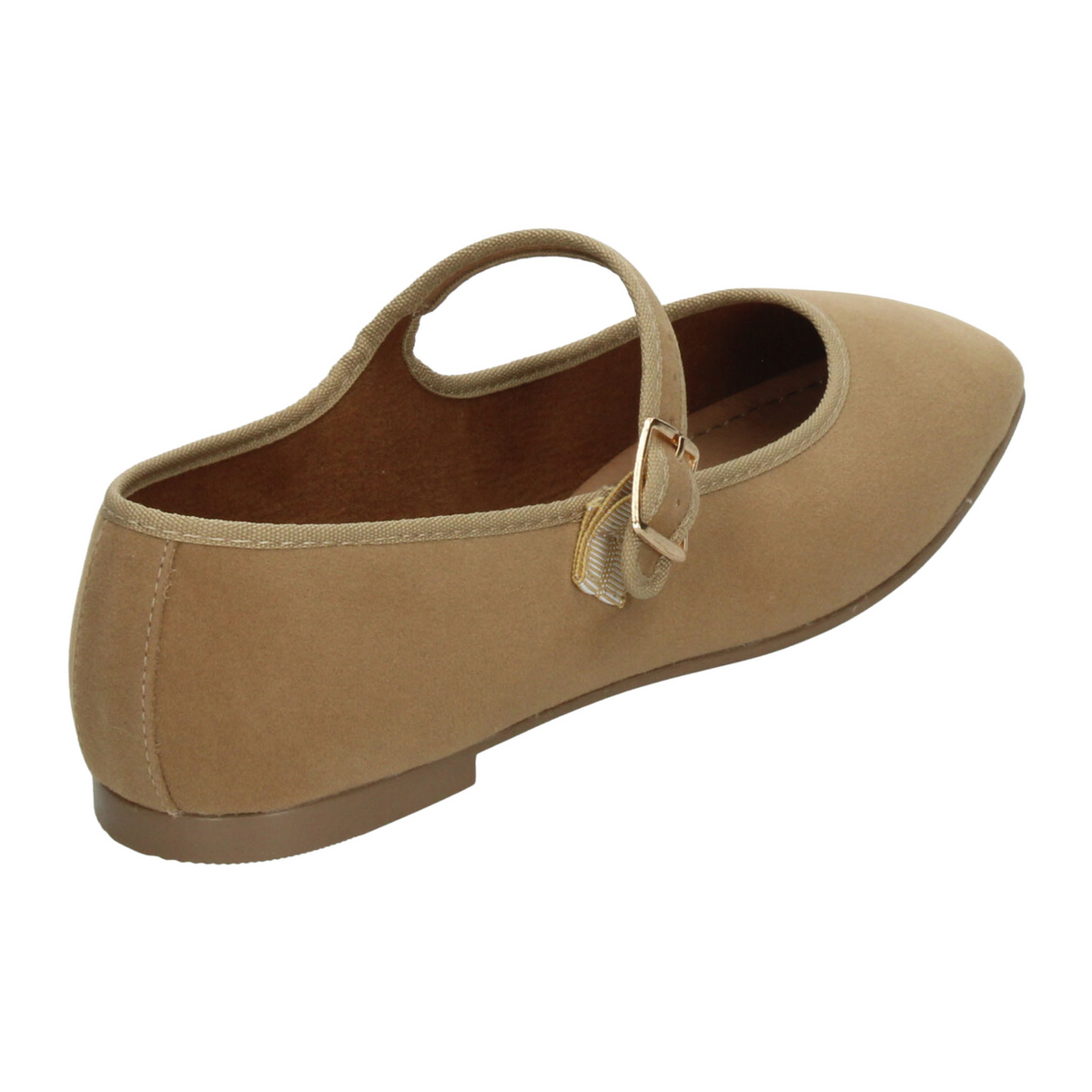 Flats Paulina Mary Jane Dama Camel Café Casual Gamuza Mujer, foto 3 de 10