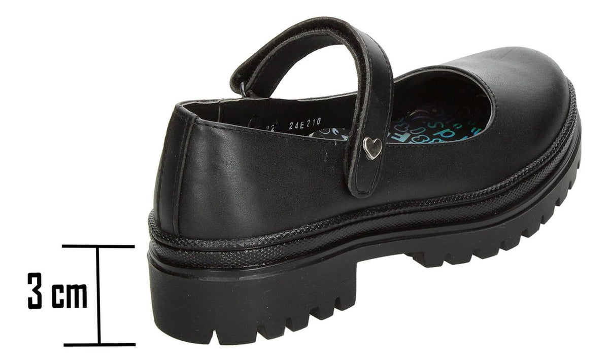 Zapato Escolar Blasito Negro Con Velcro Para Niña T22-26, foto 3 de 10