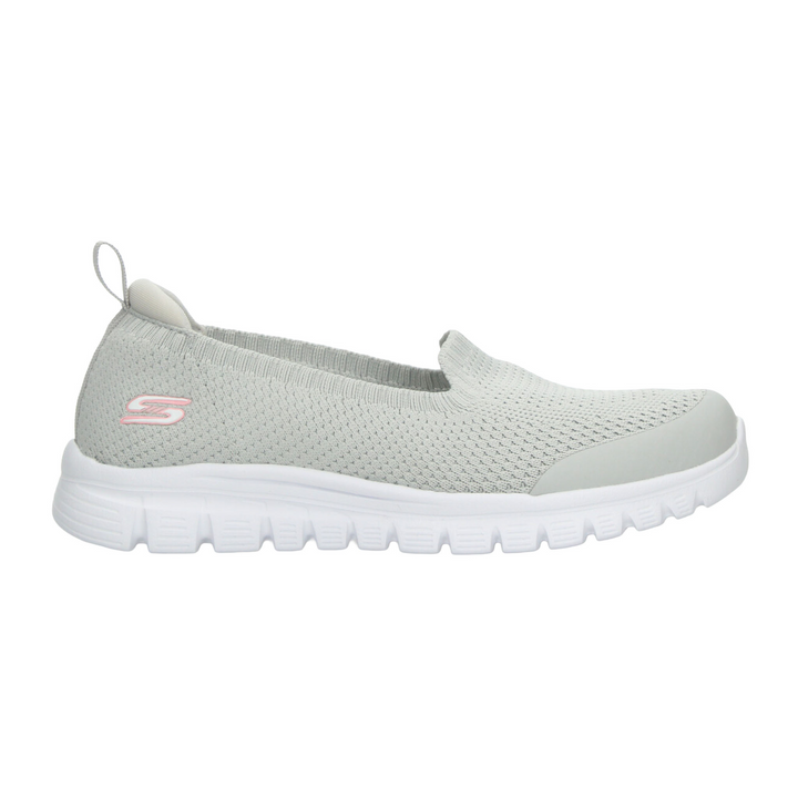 Tenis Skechers Graceful Dama Gris Deportivo Slip On Mujer