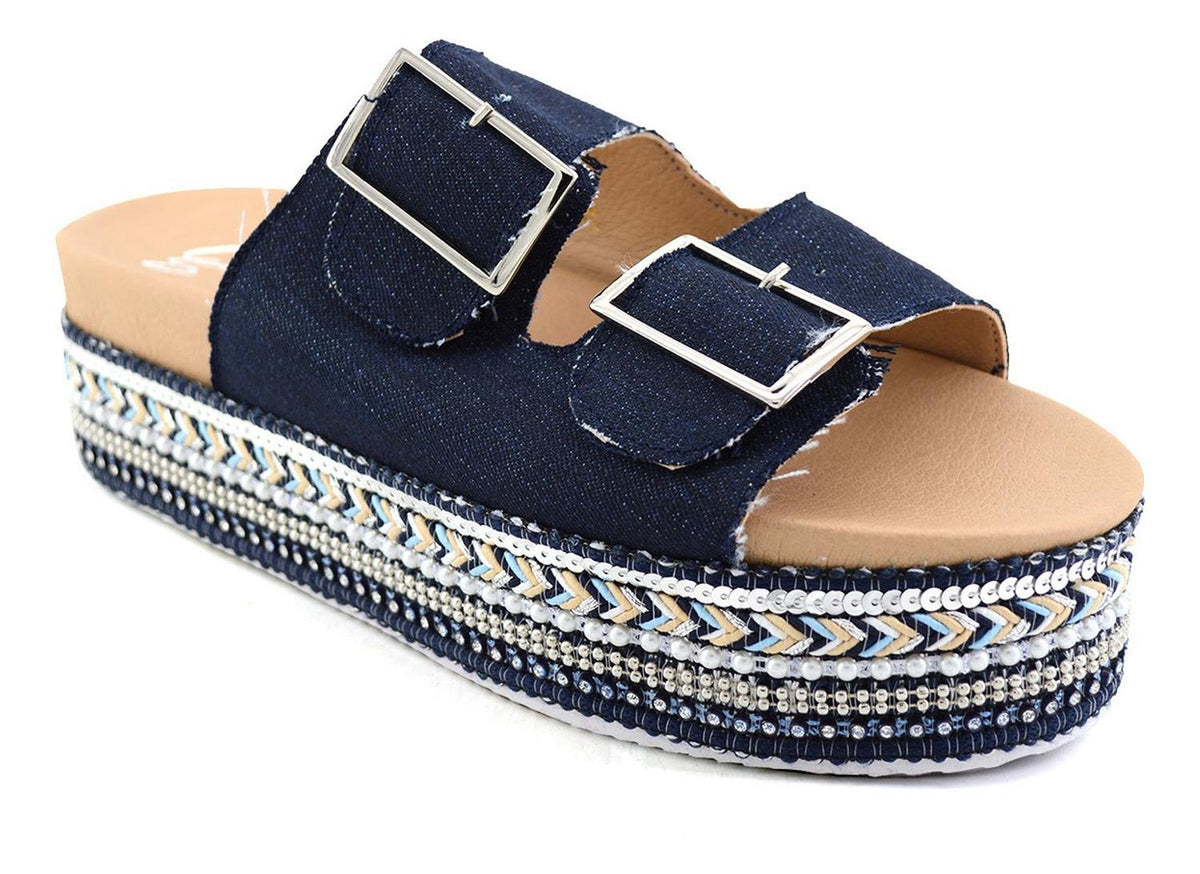 Sandalias Gosh Para Mujer 1256r-02 Azul Marino [gos741], foto 3 de 6