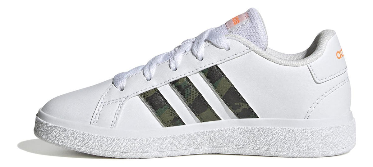 Tenis adidas Grand Court 2.0 Blanco Con Cordones Para Niño, foto 3 de 7