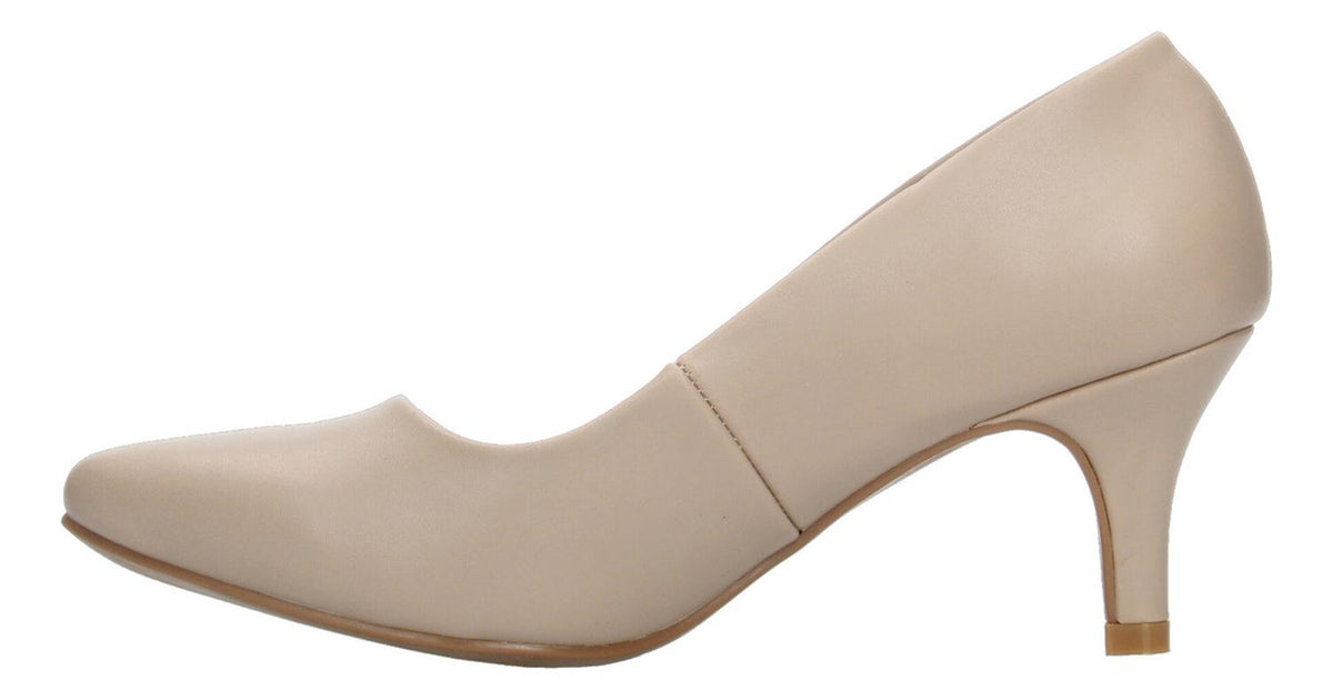 Zapatillas Stilletos Mujer Paulina Beige Tacón 6.5 Cm Casual, foto 5 de 10