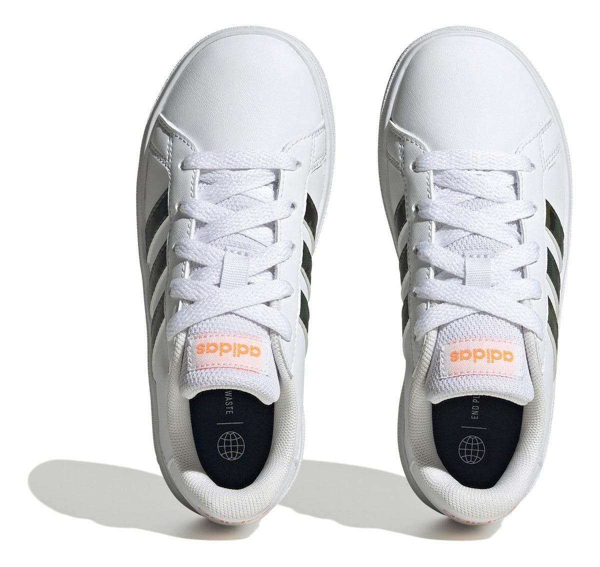Tenis adidas Grand Court 2.0 Blanco Con Cordones Para Niño, foto 6 de 7