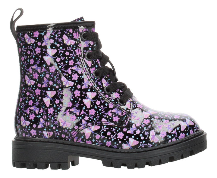 Botin Tropicana Niña Negro Flores Casual Infantil T15-18