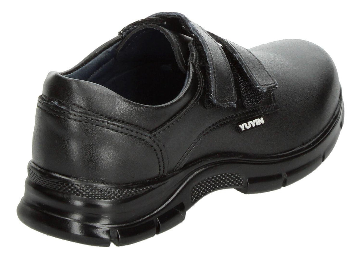 Zapato Escolar Yuyin Negro Doble Velcro Para Niño T18-22, foto 3 de 10
