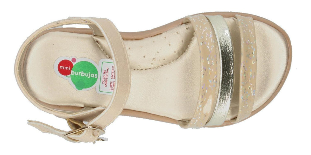 Sandalias Mini Burbujas Para Niña 14-520-s68 Dorado [mnb228], foto 8 de 10