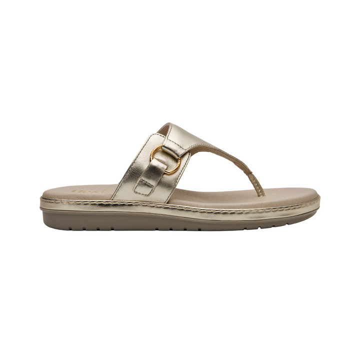 Sandalias Flexi Dama Dorada Casual Para Mujer