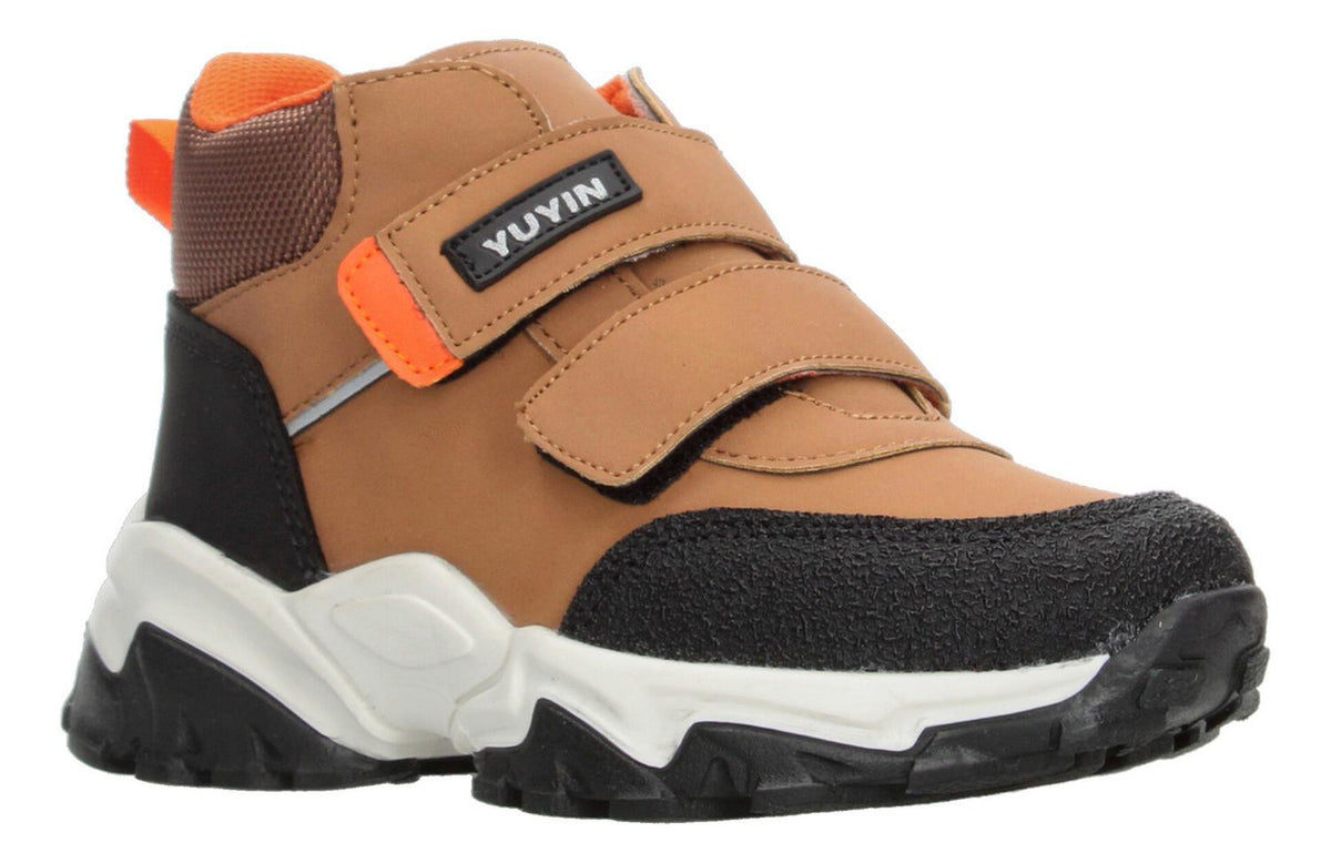 Bota Niño Yuyin Café Camello Cómodo Segura Velcro Ajustable, foto 2 de 10