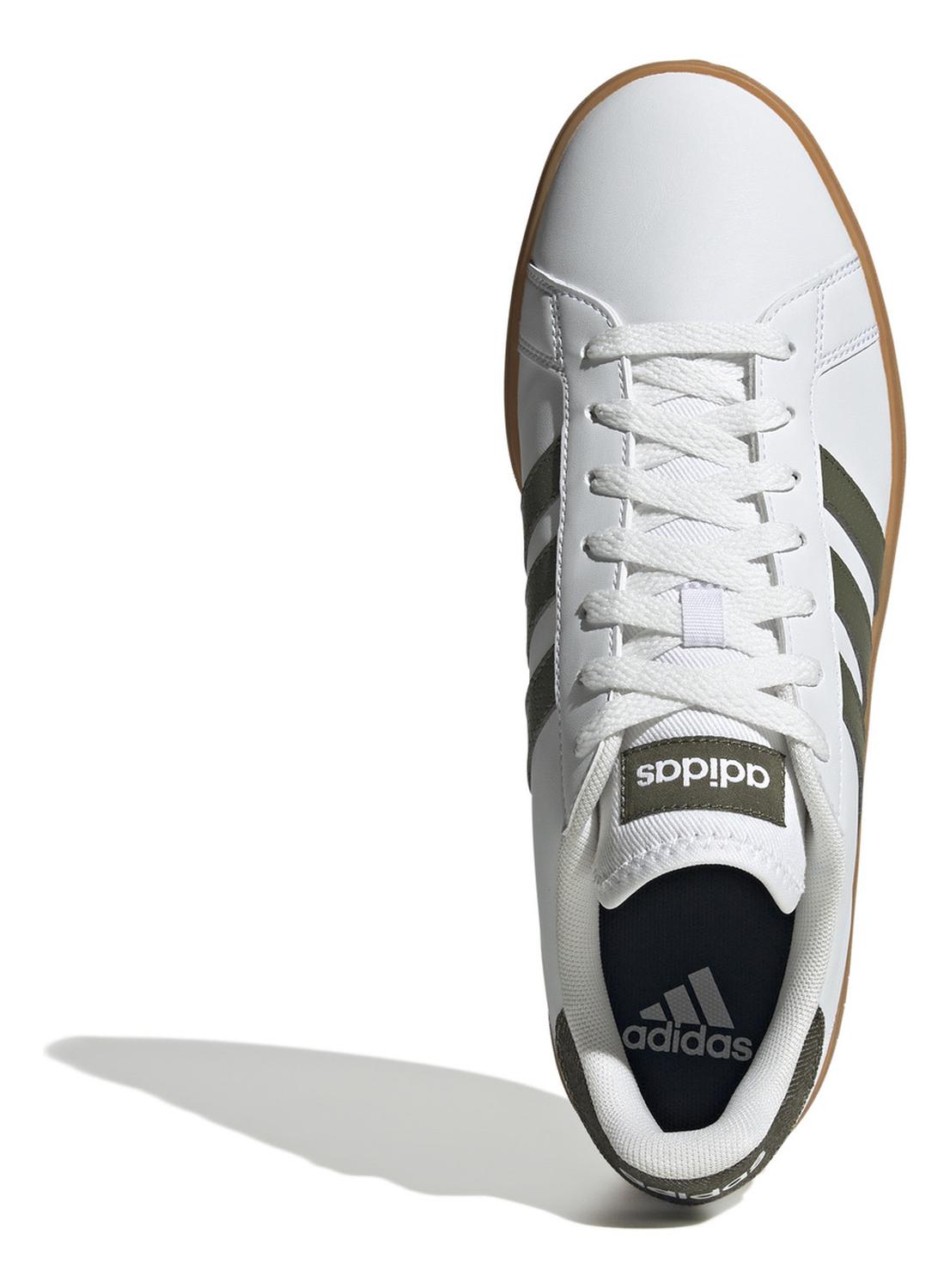 Tenis Blanco Hombre adidas Grand Court Base 2.0 Verde Casual Agujetas Ajustables Para Caballero, foto 7 de 10