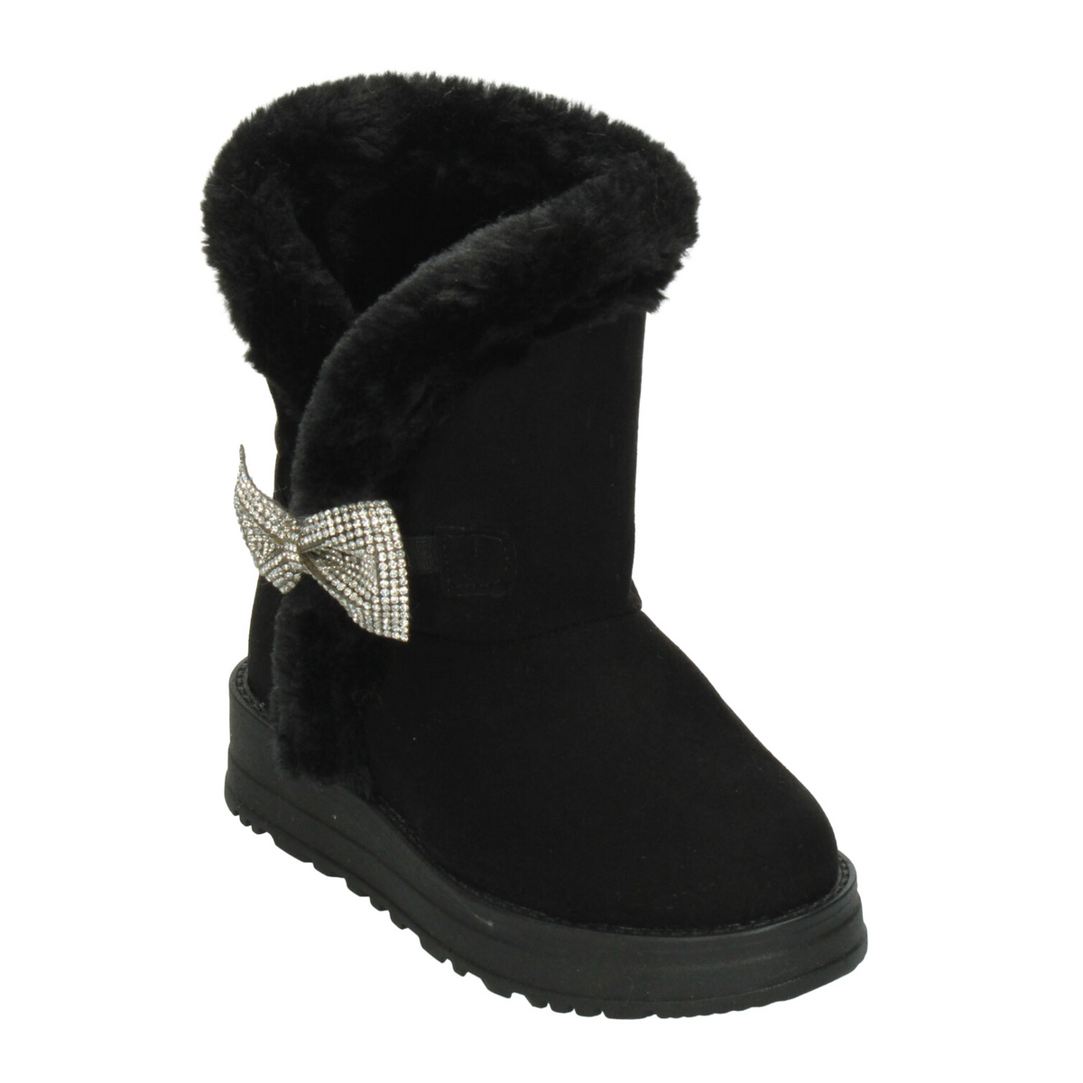Bota Rojo Cereza Niña Negro Casual Invierno Peluche Infantil T18-22, foto 4 de 10