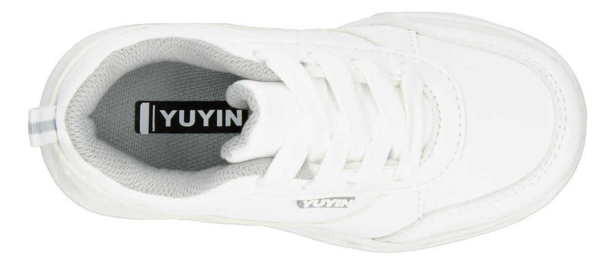 Tenis Escolar Yuyin Blanco Con Cintas Para Niño T15-18, foto 8 de 10
