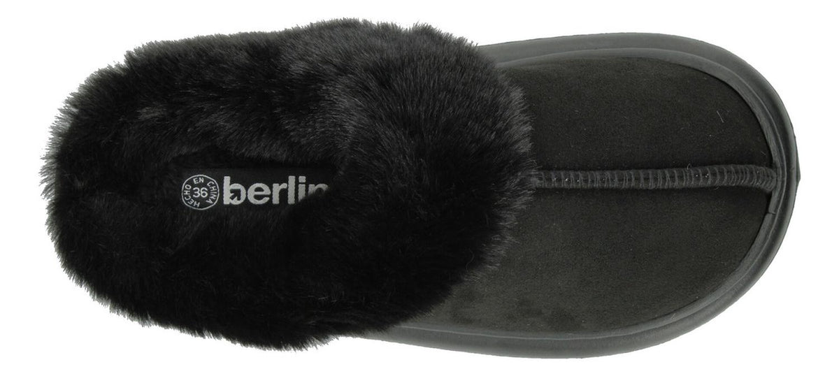 Pantuflas Mujer Berlín Negro De Peluche Cómodas Para Dama, foto 8 de 10