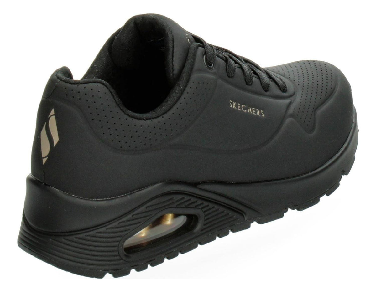 Tenis Skechers Negro Mujer Stand On Air Dama Cómodo Ligero Con Cintas Valvula De Aire Memory Foam, foto 4 de 8
