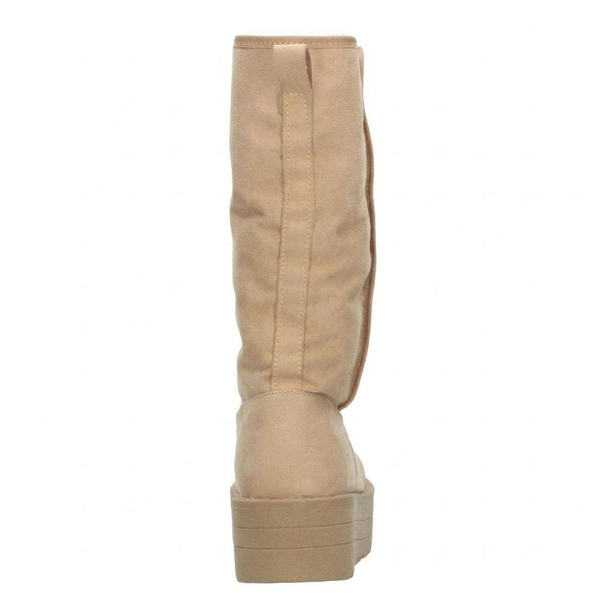 Bota Rojo Cereza Dama Beige Invierno Larga Peluche Casual Mujer, foto 7 de 10