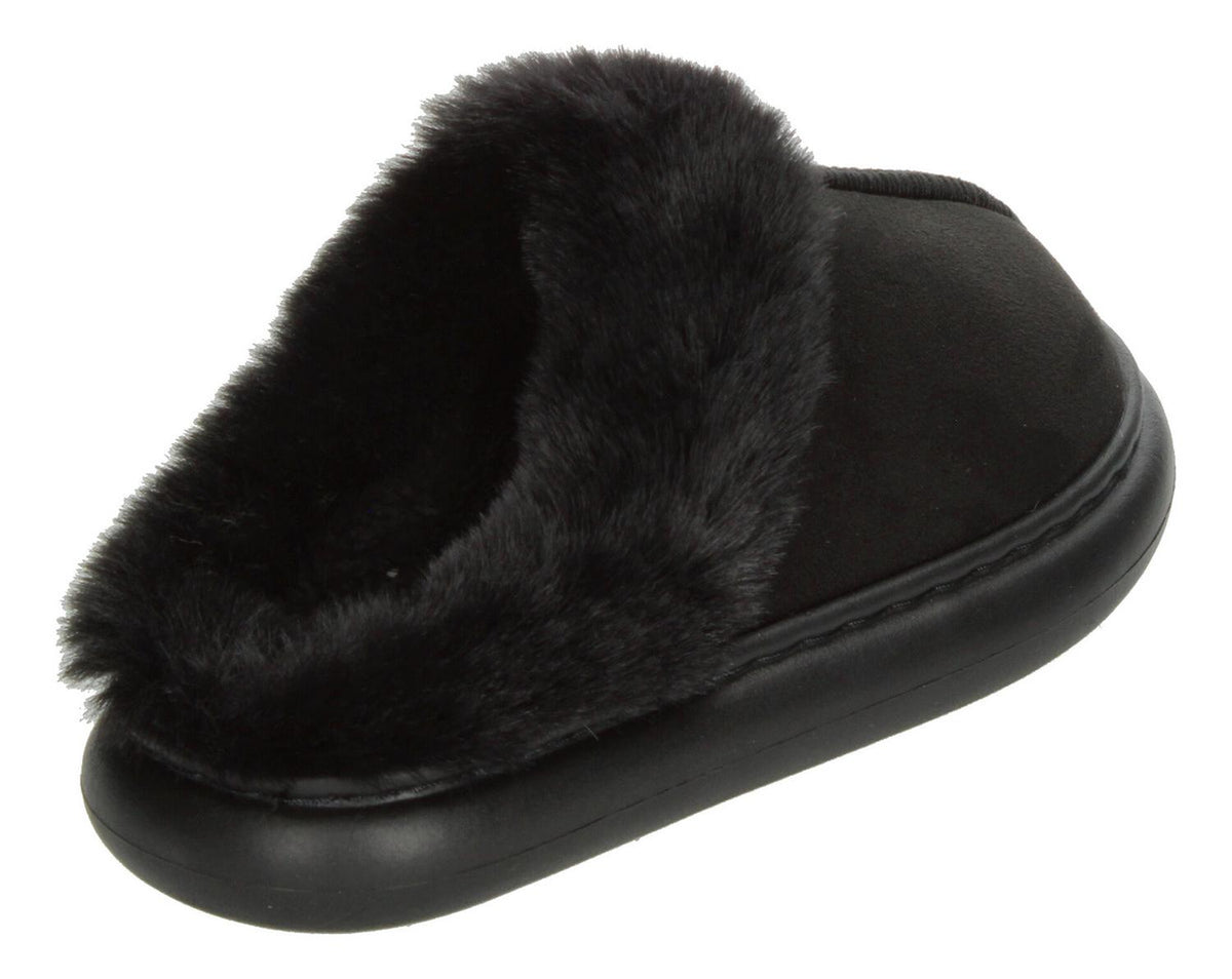 Pantuflas Mujer Berlín Negro De Peluche Cómodas Para Dama, foto 3 de 10