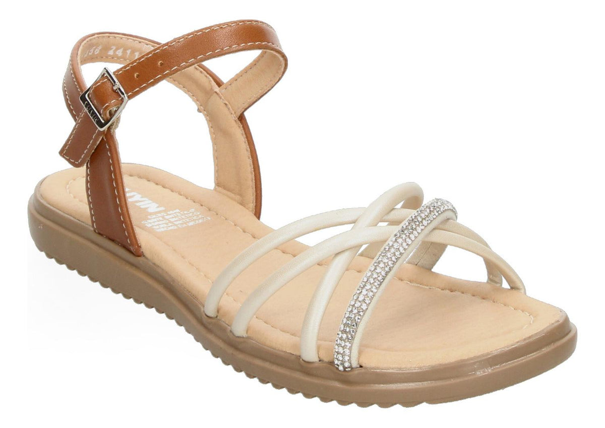 Sandalias Yuyin Cafe Hebilla Ajustable Para Niña, foto 4 de 8