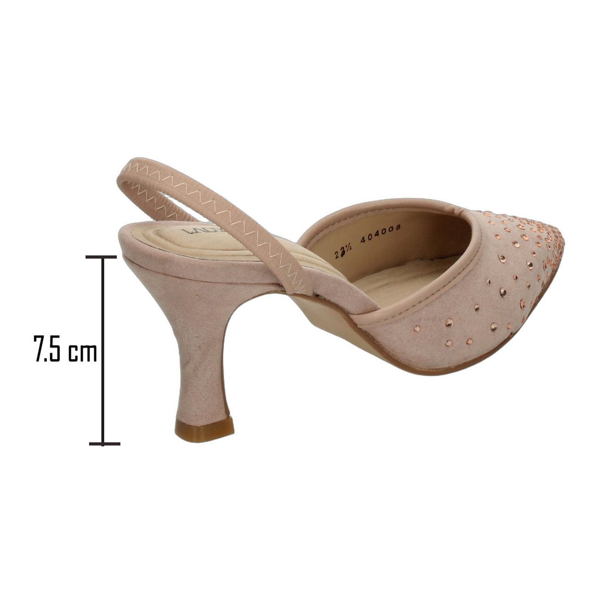 Zapatillas Paulina Dama Nude Casual Tacón Slingback Mujer, foto 3 de 10