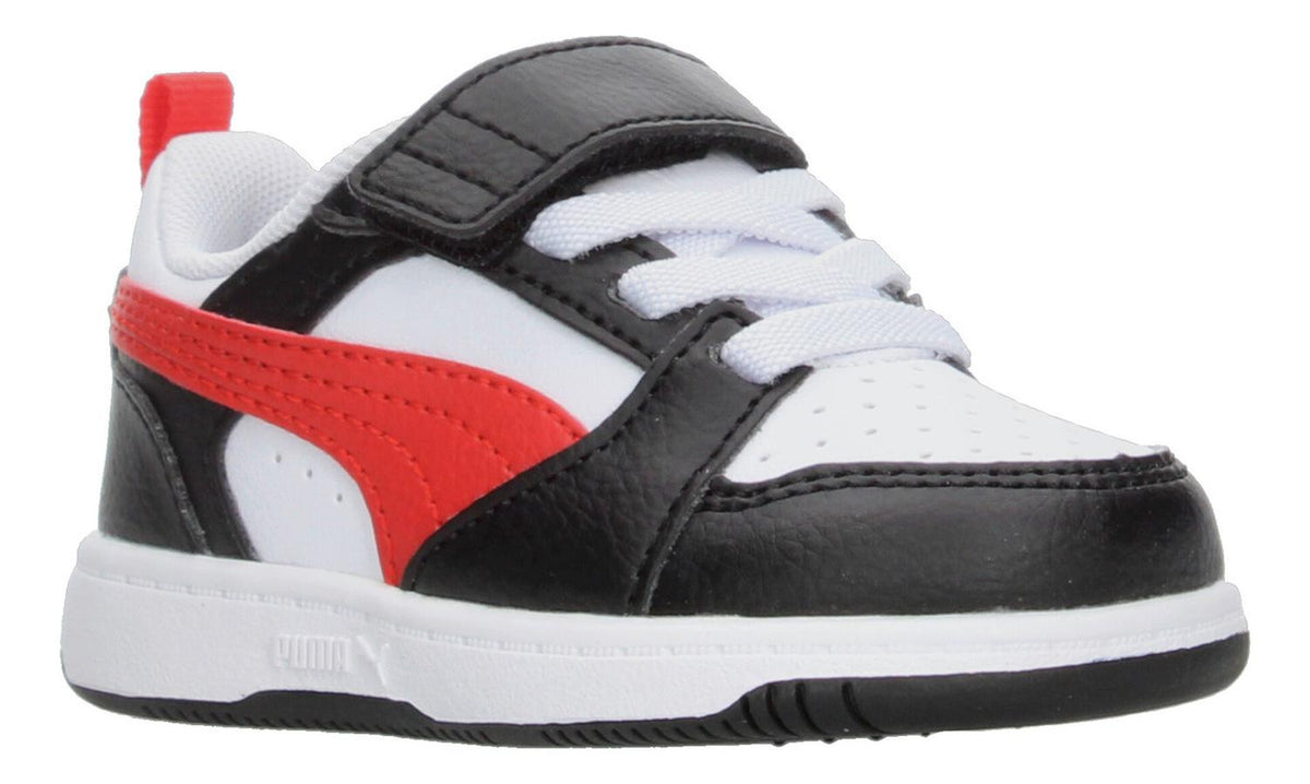 Tenia Puma Rebound V6 Color Negro Con Rojo Con Velcro Niño, foto 2 de 7