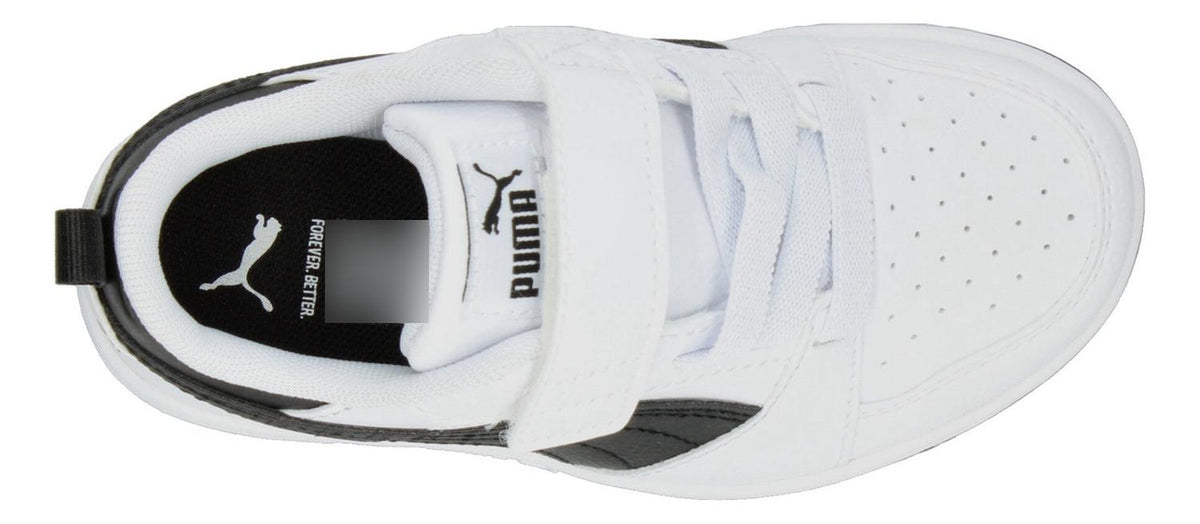 Tenis Puma Rebound V6 Blanco Con Negro Ajuste De Velcro Niño, foto 7 de 7
