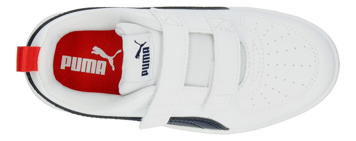 Tenis Para Niño Junior Puma Rickie V Originales Casual Urbano Infantil Color Blanco Con Rojo Azul Ma, foto 8 de 10